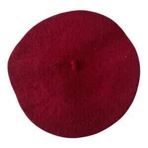 Vintage Red Wool Beret – Classic French Parisian Hat